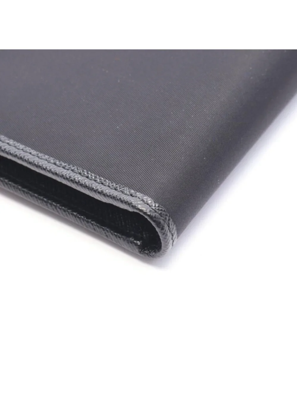 Prada Bifold Wallet Sasaffiano Metal Black Nylon Saffiano Leather Triangle Logo